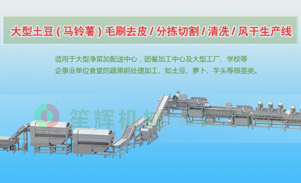 白云连续式土豆去皮清洗切割风干生产线